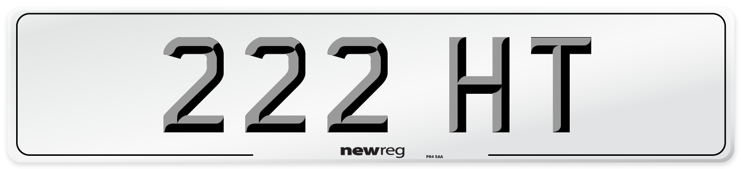 222 HT Number Plate from New Reg